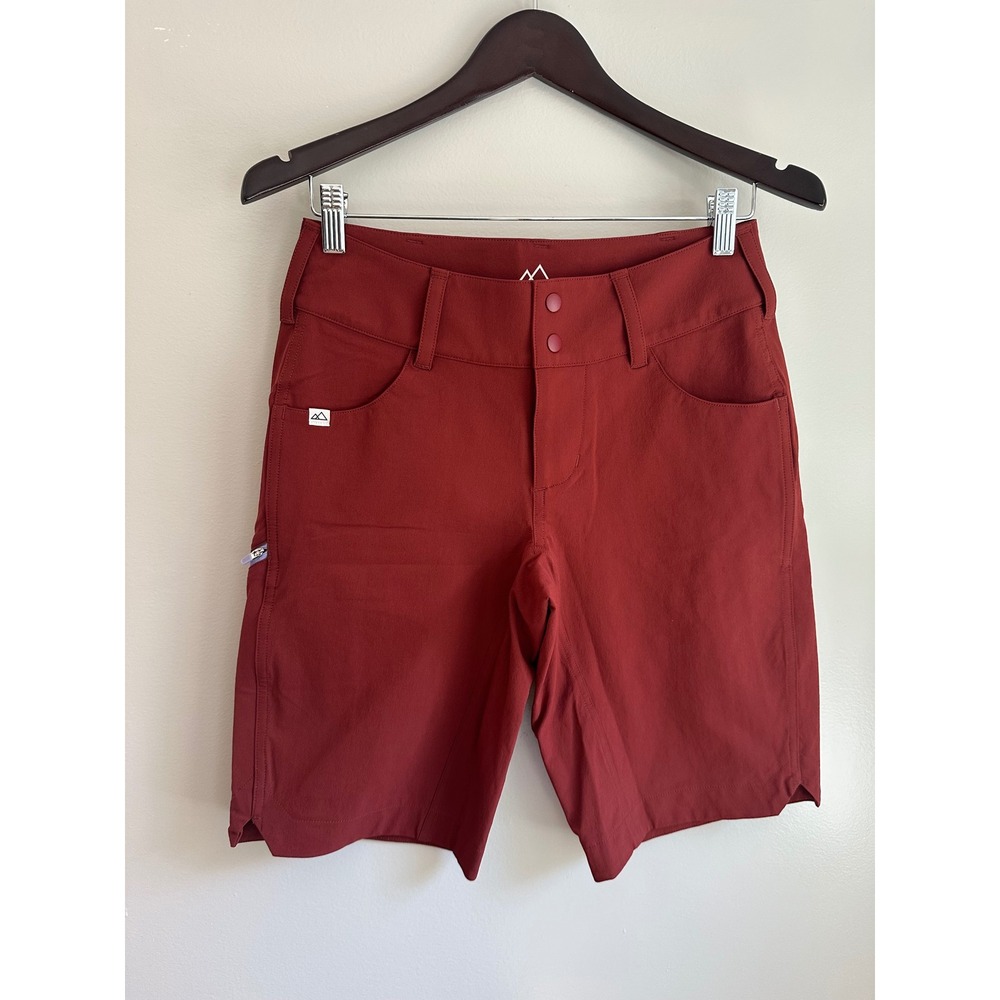 Wild Rye Freel Mountain Bike Shorts Women 4 Rust Red EUC Technical Stretch MTB